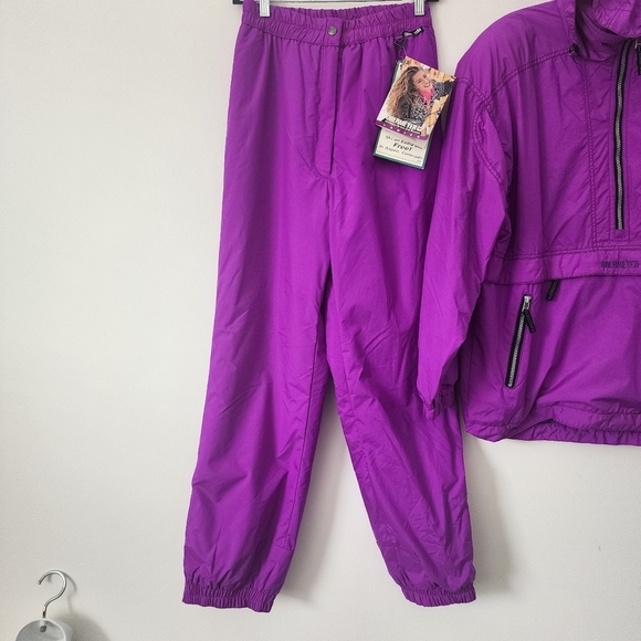 Vintage Obermeyer Purple Ski/  Windbreaker Set Size Jacket Large / Pants Size 10 - Picture 9 of 16